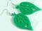 DUŻE kolczyki liść zielone plexi NOWOŚĆ !!!