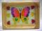 Obrazek - Motyl, farba witrażowa, ramka