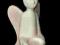 Figurka ANIOŁ WYSOKI  swiecznik ceramika biskwit