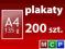 plakaty A4 200 szt. kororowe, kreda 135g