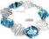 Swarovski Piękna Bransoletka AQUA GUALDA SREBRO
