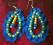 Kolczyki koronkowe turkusowo-żółte