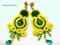 KOLCZYKI SUTASZ SOUTACHE MALACHIT limonka