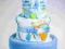 Tort z pieluch pampers kocyk prezent baby shower
