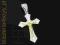 srebrny wisiorek krzyżyk krzyż krzyżem pozłacany