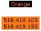 numery Orange para 516 419 105 / 150 *NOWE*