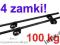 BAGAŻNIK NA RELINGI 100kg 4zamki BELKI 125cm