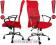 Ergonomiczny CZERWONY fotel biurowy z siatką BSX !