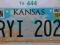 Kansas : tablica rejestracyjna z USA
