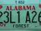 Alabama : tablica rejestracyjna z USA