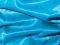 GRUBA SATYNA Z LYCRA --NIEBIESKI TURKUS-WYPRZEDAZ