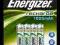 4xAKU ENERGIZER RECHARGE R3 AAA, Ni-MH, 1000mAh