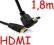 Kabel 1,8m HDMI - HDMI 19pin gold 1.3B AWG kątowy
