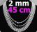 SREBRNY ŁAŃCUSZEK -KULE  DŁ 45 CM -2MM PROMOCJA
