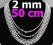 SREBRNY ŁAŃCUSZEK -KULE  DŁ 50 CM -2MM PROMOCJA