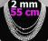 SREBRNY ŁAŃCUSZEK -KULE  DŁ 55 CM -2MM PROMOCJA