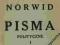 PISMA POLITYCZNE I FILOZOFICZNE Norwid / 1957 OPiM