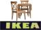 Ikea LEKSVIK/ INGOLF Stół i 2 krzesła, bejca patyn