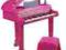 Różowy fortepian dla dzieci z mikrofonem h558