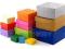 Pudełka kolorowe kwadrat- zestaw 12 szt- decoupage