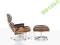Fotel Eames Lounge biała czarna orzech PROMOCJA