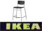 Ikea STIG Stołek barowy/oparcie, czarny, srebrny