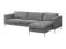 KARLSTAD sofa 3-osobowa i leżanka-szara/chrom IKEA