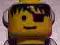 3626bpx119 Yellow Minifig, Head Male Eyepatch