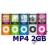 MP4 MP3 FM Odtwarzacz 2GB FM Dyktafon +Ładowarka