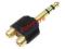 Złącze przejściówka Jack 6.3 ST.-2xGN.RCA złoty
