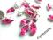 Cyrkonie w koszyczkach pink czeskie 4szt /DK-22