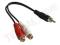 Adapter wtyk RCA - 2x RCA gniazdo chinch