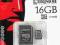 KARTA KINGSTON microSD 16 GB micro sd + ADAPTER SD