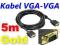 5m Kabel przewód monitora VGA SVGA 1900x1200 km1