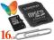 SALON KINGSTON micro SD 16GB microSD +ADAPTER+FVAT