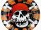Talerzyki 23 cm Pirat Jolly Roger Czaszki 8 szt