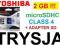 TOSHIBA micro SDHC 2GB+ ADAPTER SD GWAR.60 MIESIĘC