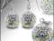 SWAROVSKI, SREBRO DUŻE KULE, KOLCZYKI + ZAWIESZKA