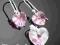 KOMPLET~ SWAROVSKI serduszka~ LIGHT ROSE MissAmber