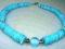 Naszyjnik howlit turkusowy ręczna praca