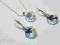 Komplet Swarovski Octagon Kolczyki Wisiorek Kolory