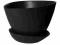 IKEA BIGARRA Doniczka z podstawką 21cm CZARNA