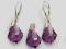 Swarovski Baroque 16mm Komplet Amethyst srebro 925