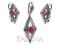 Komplet Srebrny Rubin Markazyt -fz456-