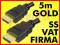 KABEL 5m HDMI v1.3b FullHD GOLD PS3 XBOX -WROCŁAW