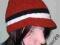 czapka zimowa z daszkiem - ruda - WYPRZEDAŻ !