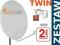 Czasza Antena 85cm + Twin 0,1dB +4 wtyki FULL HD