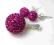 Swarovski śliczny komplet kule 8mm ,18mm fuksia