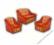 ZESTAW SOFA DWUOSOBOWA ROZKŁADANA + DWA FOTELE