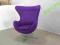 Fotel Egg Chair długi włos 15 fiolet